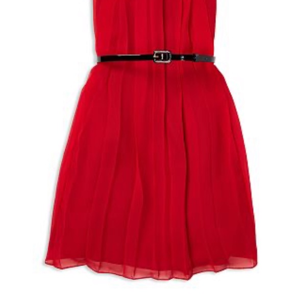 SOLD Polo Ralph Lauren Red Belted Chiffon A-Line Dress - Picture 3 of 3